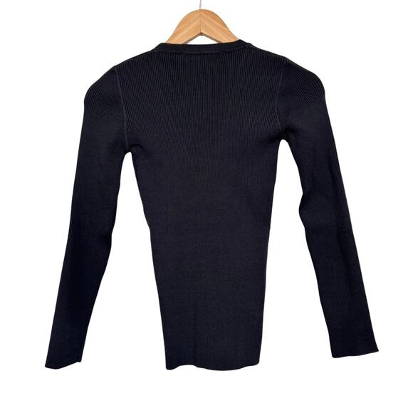 NWT Joshua Sanders Ribbed Smiley Logo Cardigan Sweater Black – Size S Italy - Picture 4 of 6